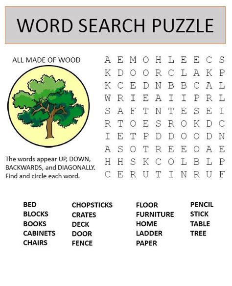 Made Of Wood Word Search