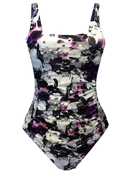 Upopby Womens Vintage Padded Push Up One Piece Swimsuits Tummy Control