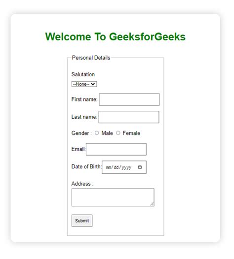 HTML Forms - GeeksforGeeks
