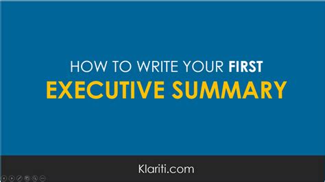Essentially, an executive summary is the back cover of your book, convincing readers that it's worth their time to read the whole thing. How to Write your First Executive Summary