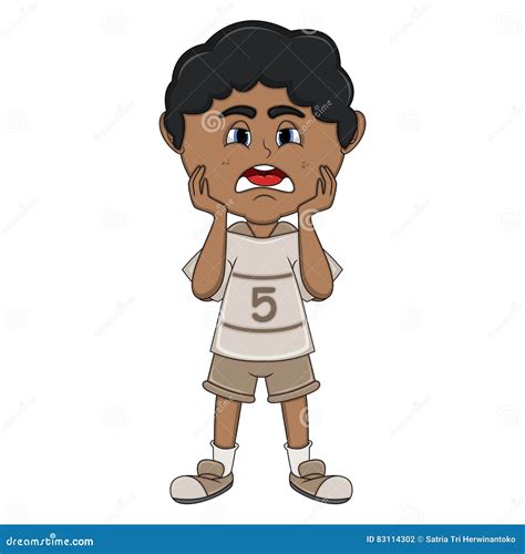 Little Boy Sad Cartoon Stock Vector Illustration Of Feelings 83114302