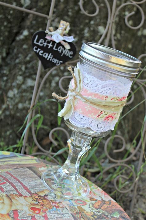 One Custom Mason Jar Wine Glass By Laceelaynescreations On Etsy Https