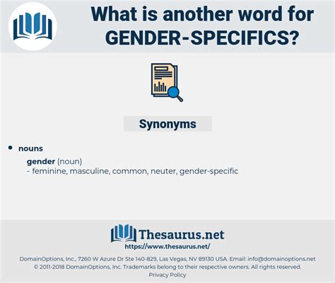Gender Specifics 5 Synonyms