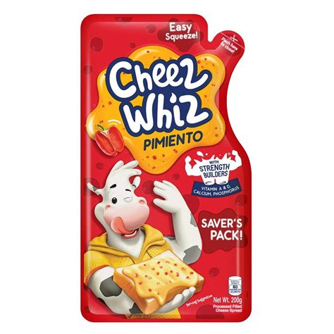 Cheez Whiz Pimiento Easy Squeeze Savers Pack 200g Shopee Philippines