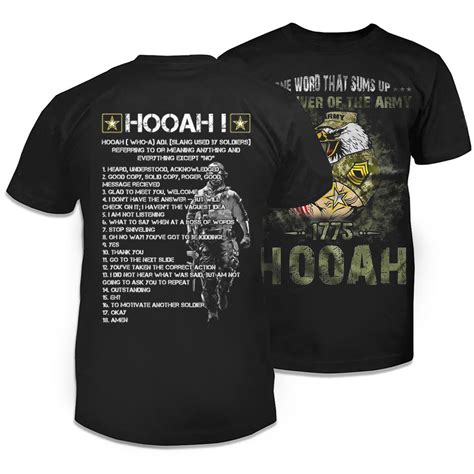 Hooah Definition Used By Us Army And Soldiersdb T Shirt Bluevet