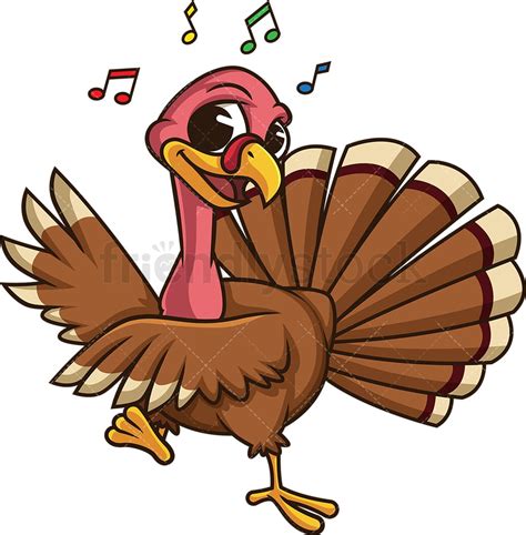 turkey dancing cartoon vector clipart friendlystock