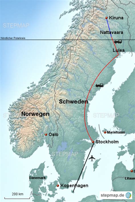 Stepmap Schweden Lappland Landkarte Für Europa