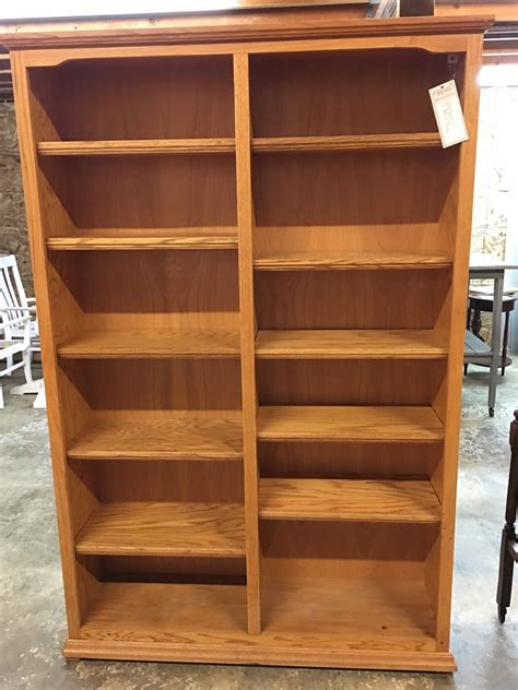 Oak Double Bookcase Delmarva Furniture Consignment
