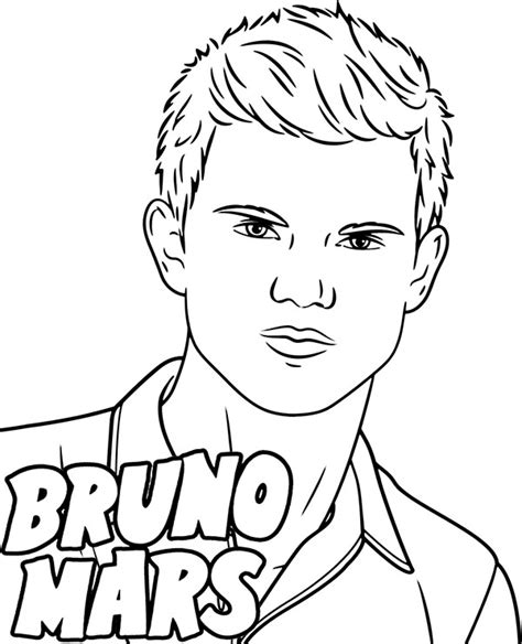 80s cartoon coloring pages free. Printable coloring page Bruno Mars coloring sheet pop star
