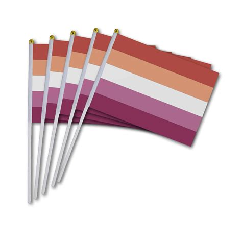 5 lesbian pride hand flags ⋆ pride shop nz