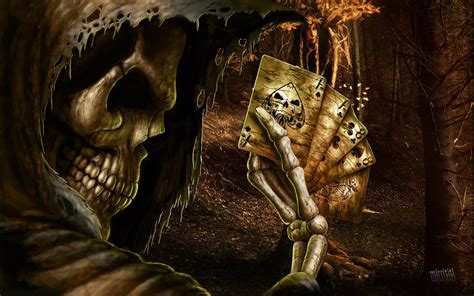 Dark Grim Reaper Horror Skeletons Skull Creepy Cards Games