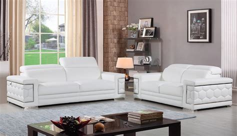 Sensational Collections Of White Leather Living Room Furniture Photos