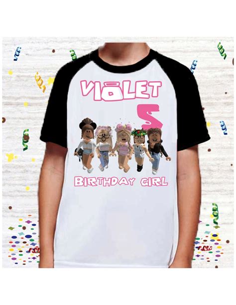 Roblox Girls Birthday Shirt Roblox Tshirt Personalized Etsy