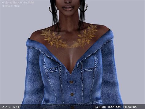 Random Flowers Tattoo By Angissi At Tsr Sims 4 Updates