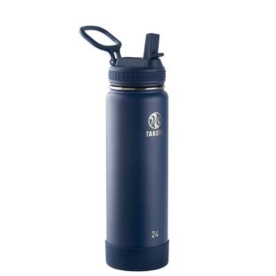 Takeya Oz Actives Insulated Stainless Steel Water Bottle With Straw Lid Midnight Blue Target