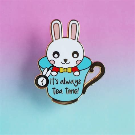 White Rabbit Disney Enamel Pin Alice In Wonderland Lapel Pin Etsy