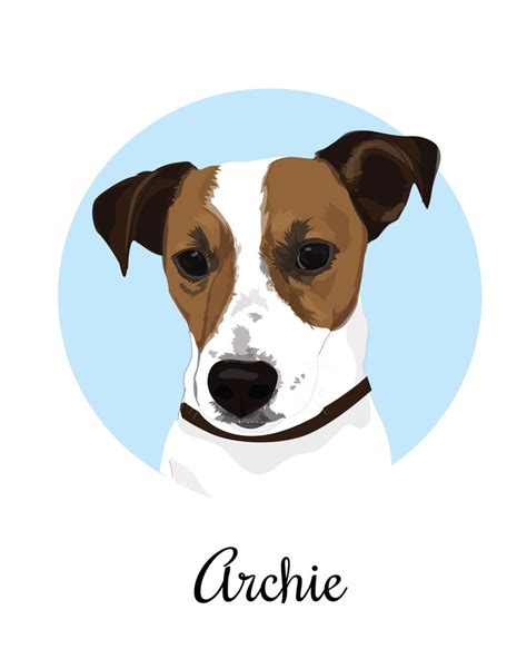 Custom Dog Avatar Portrait From Photo Personalized Pet Etsy