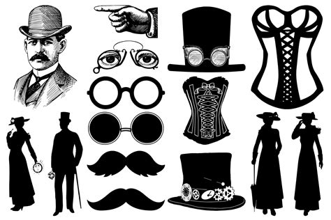 Steampunk Silhouettes Ai Eps Png By Me And Ameliè Thehungryjpeg