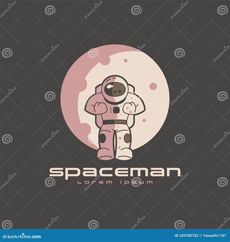 Spaceman Logo Design Concept Template Vector Stock Vector