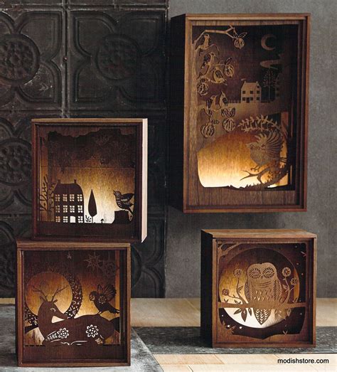 Beautiful Laser Cut Shadow Boxes With Halloween Theme Into The Woods