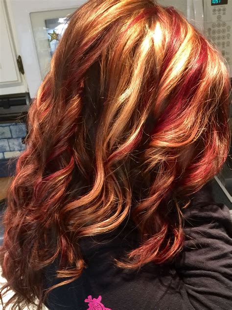 Highlights-Lowlights-Vibrant Red | Hair studio, Long hair styles, Hair ...