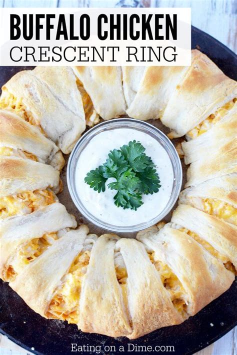 Tuck and pinch the dough under the middle close the ring. Easy Buffalo Chicken Crescent Ring Recipe - Easy Buffalo ...