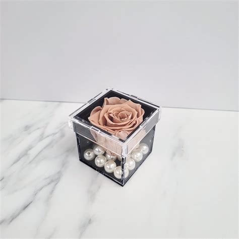 Preserved Rose In Luxe Acrylic Box Acrylic Rose Box Eternal Etsy Canada