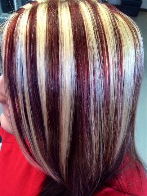 Streak a couple of layers, or get a heavy blonde chunk, the trendy blonde will transform your style statement to a desirable level. Kenra color red and blonde, I've been looking for that red ...