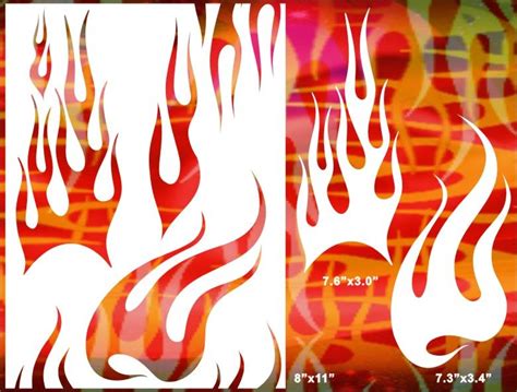 Flame Airbrush Stencil Template Pattern Art Craft Party Diy Painting