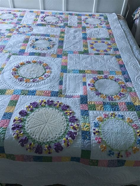 The Making Of The Pansy Doily Quilt Rhonda Dort Quilts Vintage