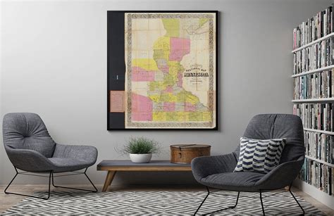 Map Size 22 Inches X 24 Inches Fits 22x24 Size Frame Or 22x24 Mat