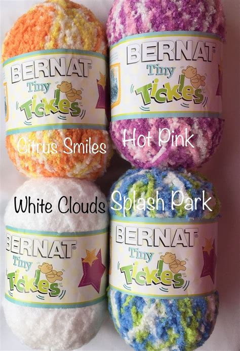 Bernat Tiny Tickles ~citrus Smiles~white Clouds~hot Pink~splash Park