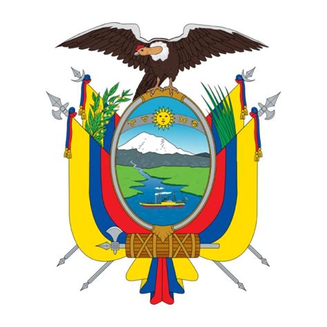 El superior azul y el inferior rojo. Info - Escudo Nacional del Ecuador