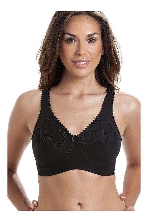 womens supportive soft cup black non wired grace bra