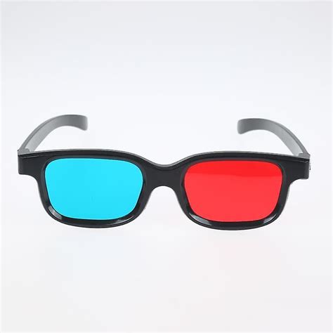 Othmro Red Blue 3d Glasses Black Plastic Frame Resin Lens Simple Style