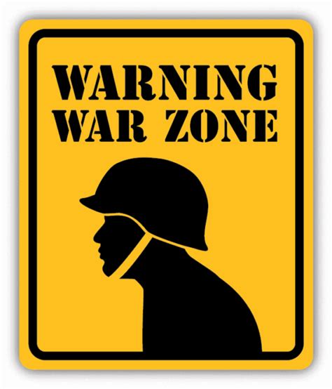 War Zone Army Warning Sign Car Bumper Sticker Decal 4 X 5 Ebay