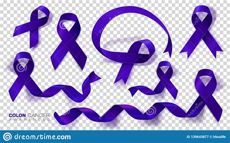 Colon Cancer Awareness Month Dark Blue Color Ribbon Isolated On