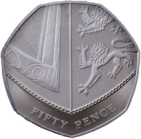 50 Pence Elizabeth Ii 4th Portrait Royal Shield Silver Proof