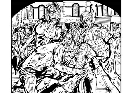 Zombie Coloring Pages For Adults Cyborg Zombie Coloring Page Coloring