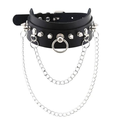 Buy New Goth Punk Spike Rivet Choker Collar For Women Steampunk