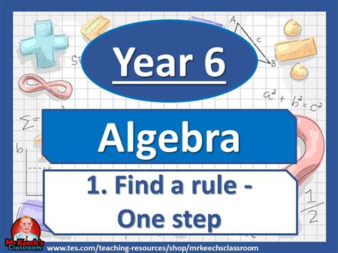 Year 6 Algebra Find A Rule One Step White Rose Maths Teaching