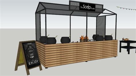 Street Food Market Stall Soup 3d Warehouse Food Stand Design