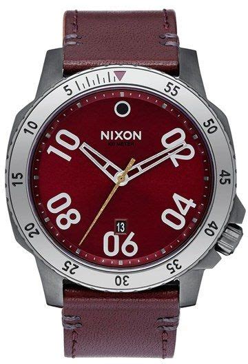 Nixon The Ranger Leather Strap Watch 44mm Men Leather Band Leather Straps Deep Burgundy