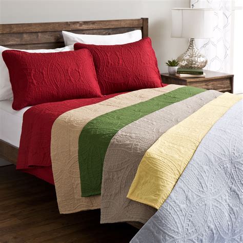 Copper Grove Tithonia Solid Quilt Set (Twin - Red - 2 Piece) (Microfiber, Solid Color) | Solid 