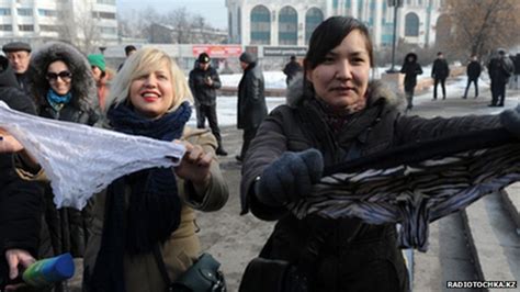 Kazakhstan Lace Underwear Ban Sparks Protests Bbc News
