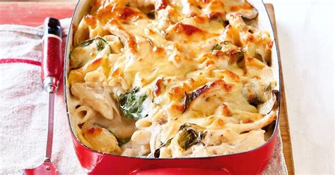 Tip the pasta into a medium sized ovenproof dish. 5-ingredient chicken and mushroom pasta bake