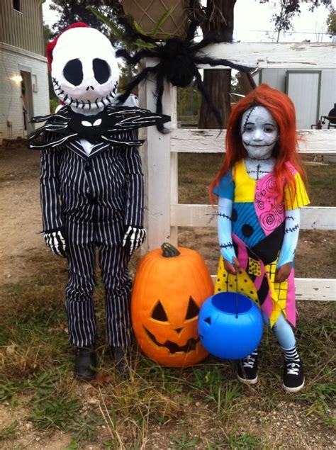 Jack And Sally Homemade Kids Costumes Halloween Costumes For Kids