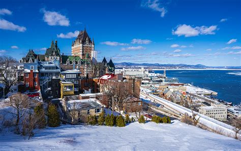 Fondos De Pantalla Canadá Quebec Casa Nieve Ciudades Descargar Imagenes
