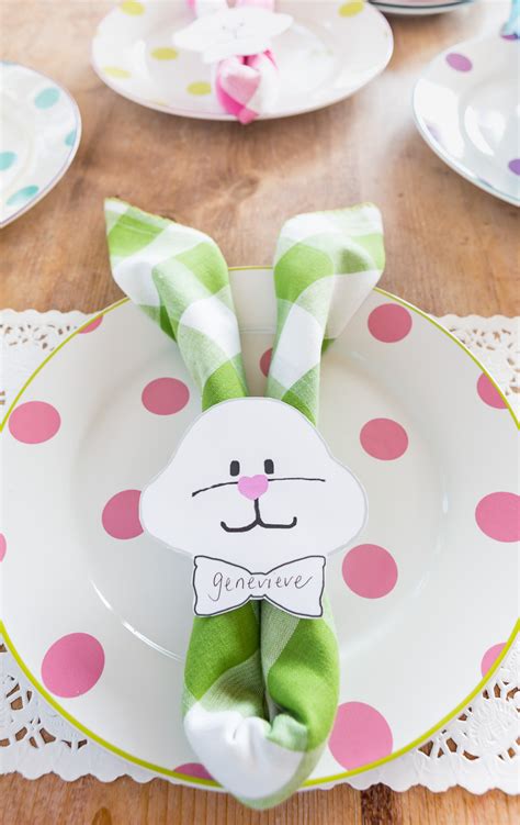 Easter Bunny Napkin Ring Free Printable Bunny Napkins Easter Napkins