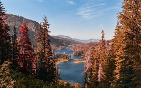 Download Wallpaper 3840x2400 Mountains Lake Landscape Needles Fir